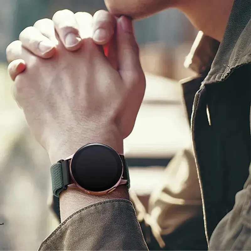 20mm 22mm strap For Samsung Galaxy watch 7/6/5 pro/4/classic/3/Active 2/Gear S3 Adjustable Nylon Elastic Huawei GT2/4/3 Pro band