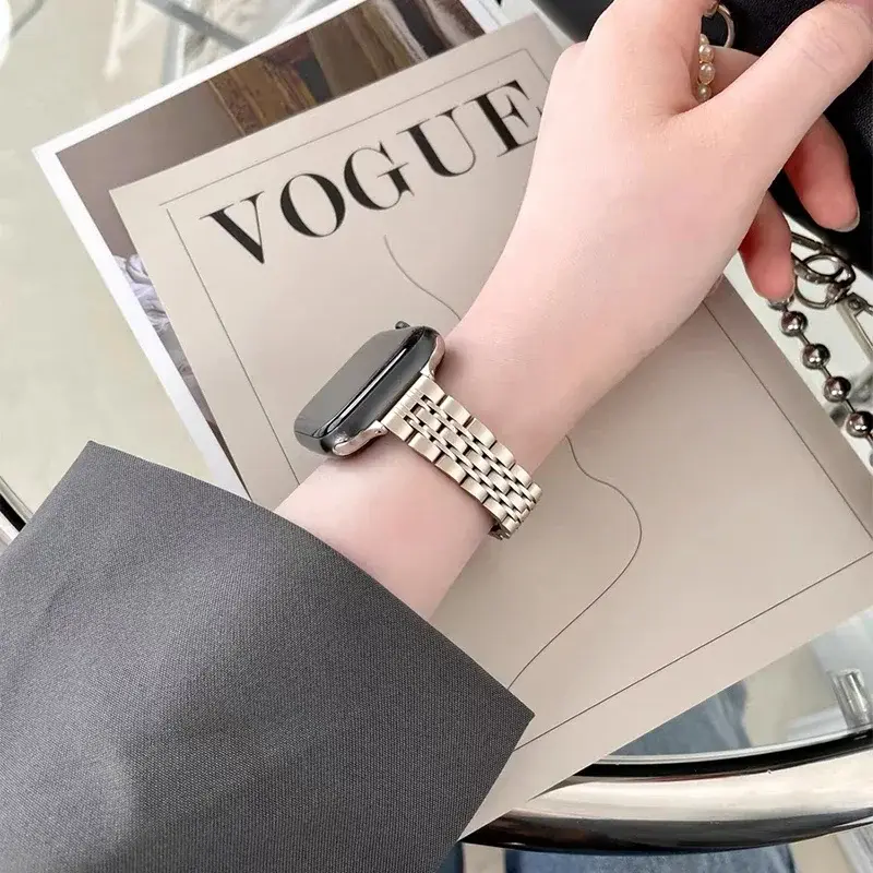 Stainless Steel Strap For Apple Watch Ultra 2 Band 49mm 42mm 46mm Metal Bracelet iWatch Series 10 9 8 7 6 SE 5 4 3 Women 45 41mm