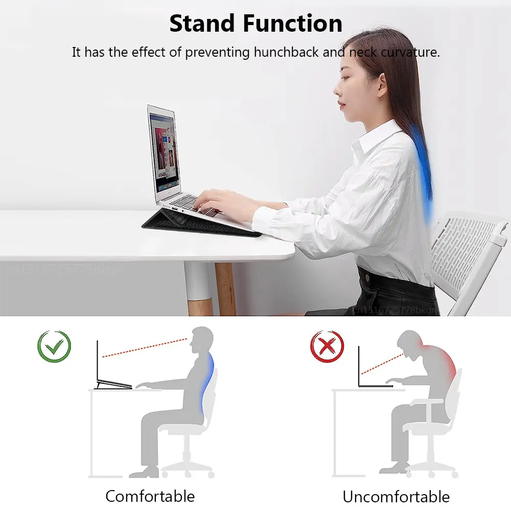 Laptop Bag for Macbook Air Pro 13 Case M1 M2 Notebook Stand Cover 11 14 15 15.6 inch PU Leather Sleeve Pouch Computer Tablet Bag