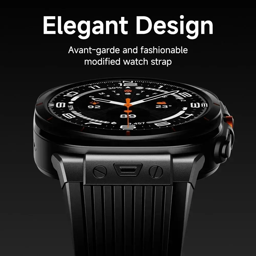 Rubber Sport Band for Samsung Galaxy Watch Ultra 7 47mm Stainless Steel Men's Luxury Band for Samsung Galaxy Watch 7 Ultra band