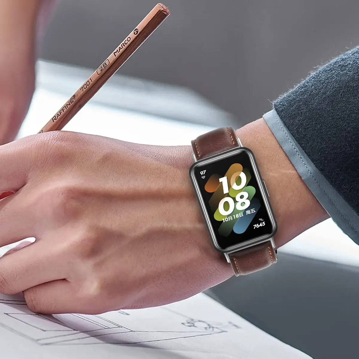 new Leather Band Loop For galaxy Fit 3 Breathable Strap Business style Vintage leather strap for samsung fit 3 band Accessories