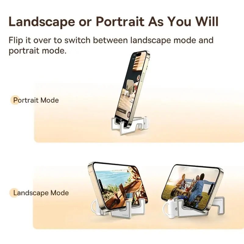 Baseus Foldable Phone Stand Desktop Phone Support Mini Desk Stand For iPhone 14 13 Samsung Adjustable Bracket Cell Phone Support