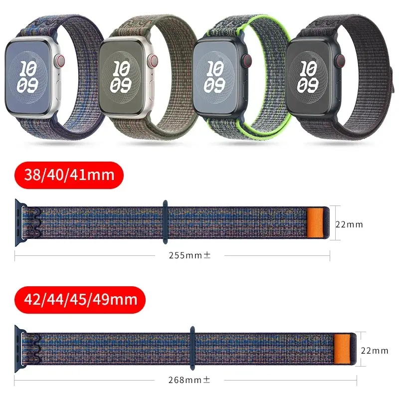 Nylon Band For apple watch band 49mm 44mm 40mm 45mm 41mm 42mm 44 45 49 mm correa bracelet iWatch Ultra series 7 6 5 3 se 8 strap