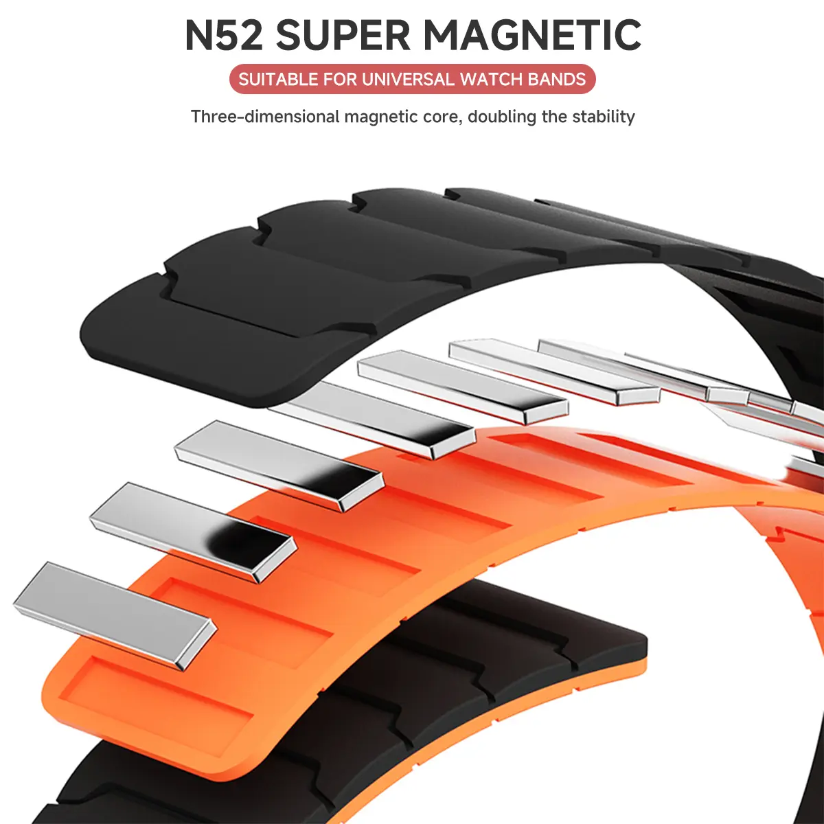 22mm 20mm Magnetic Band For Samsung Galaxy Watch 7 6 5 4 3 Silicone Loop Strap For Huawei Watch GT5/4/3Pro 46mm Ultimate Correa