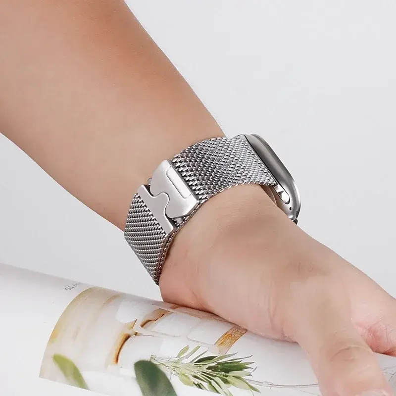 Magnetic Milanese Loop Strap for Apple watch Ultra band 49mm 46mm 45mm 42 44mm correa bracelet for iWatch Series 10 9 8 7 6 5 SE