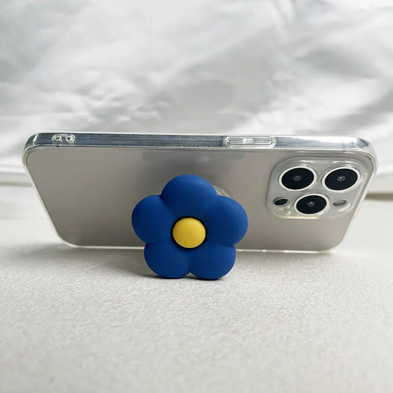 Socket Talk Macron color resin flower mobile phone stand Lazy foldable desktop stand three-dimensional flower mobile phone grip