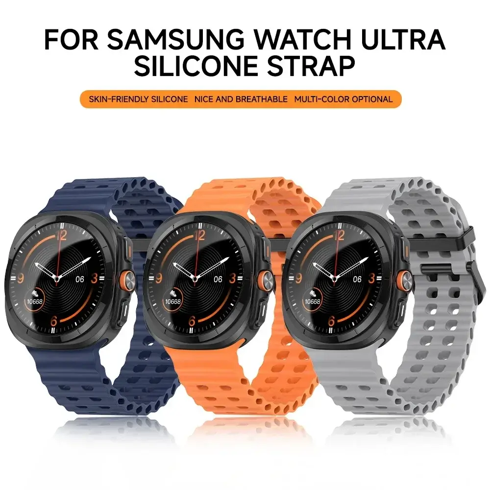 NO Gaps Silicone Band For Samsung Galaxy Watch Ultra LTE 47mm Bracelet Breathable Sport Strap For Samsung Watch 7 47mm Watchband