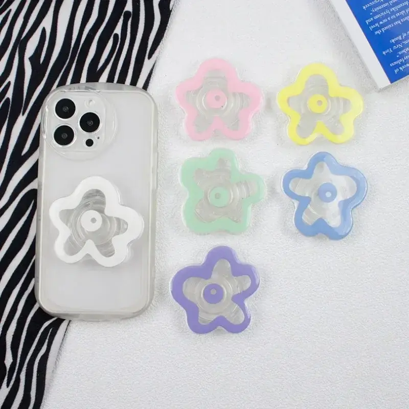 Cute Floral Phone Grip posocket Tok Flower Cellphone Stand Holder for iPhone 15 14 Mobile Bracket Foldable Expanding Kickstand