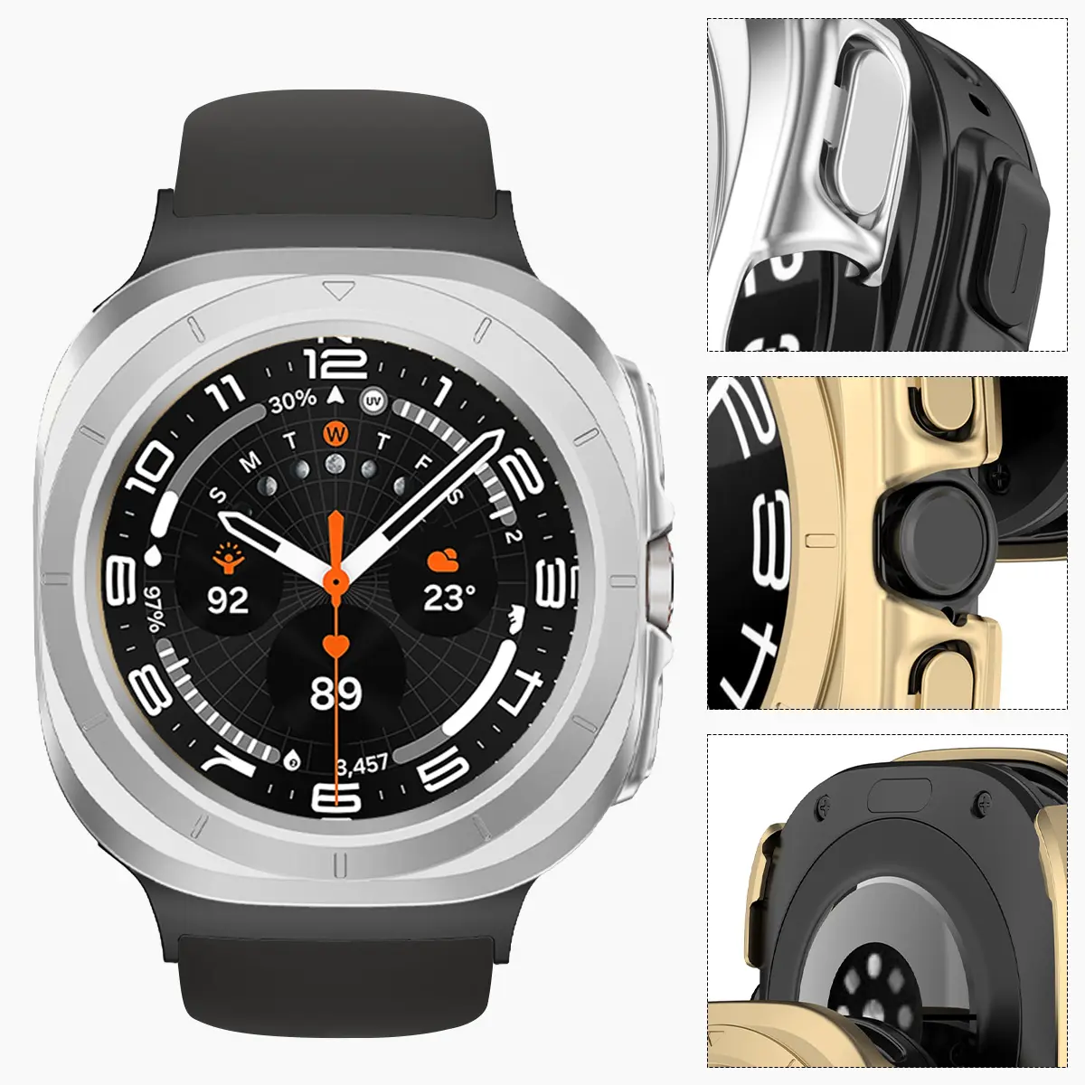 PC Case for Samsung Galaxy Watch 7 Ultra 47mm Tempered Glass Anti-scratch Screen Protector Bumper Protective Cover Accessories