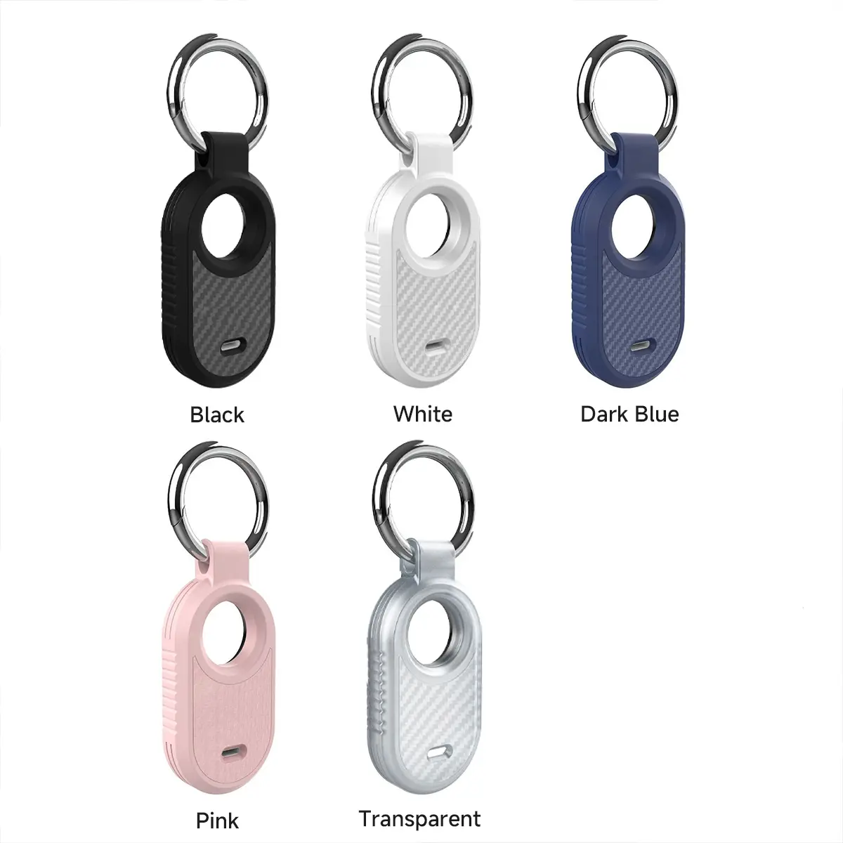 Carbon Fiber Style Case For Samsung Galaxy Smart Tag 2 Locator Anti-lost Backpack Keychain TPU Soft Silicone Protect Back Cover