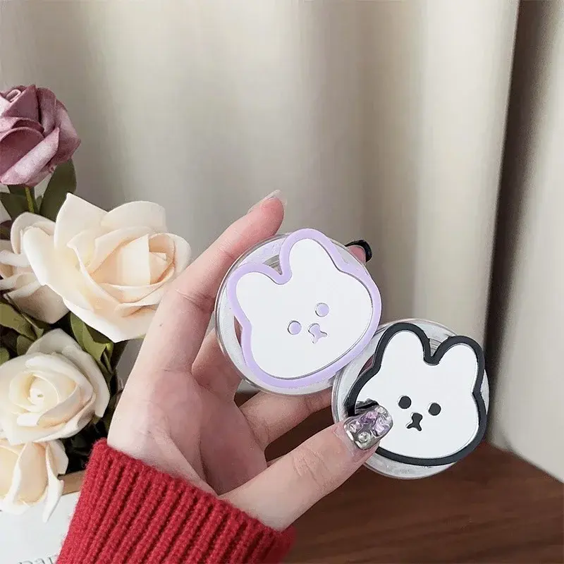 New Korea INS Cartoon Rabbit Magnetic Stand Holder Bracket Mobile Phone Case Cover For iPhone16 Samsung Magsafe Griptok Grip Tok