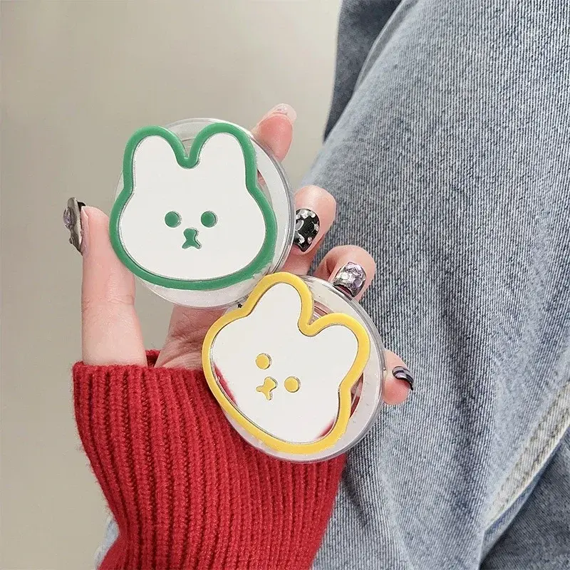 New Korea INS Cartoon Rabbit Magnetic Stand Holder Bracket Mobile Phone Case Cover For iPhone16 Samsung Magsafe Griptok Grip Tok