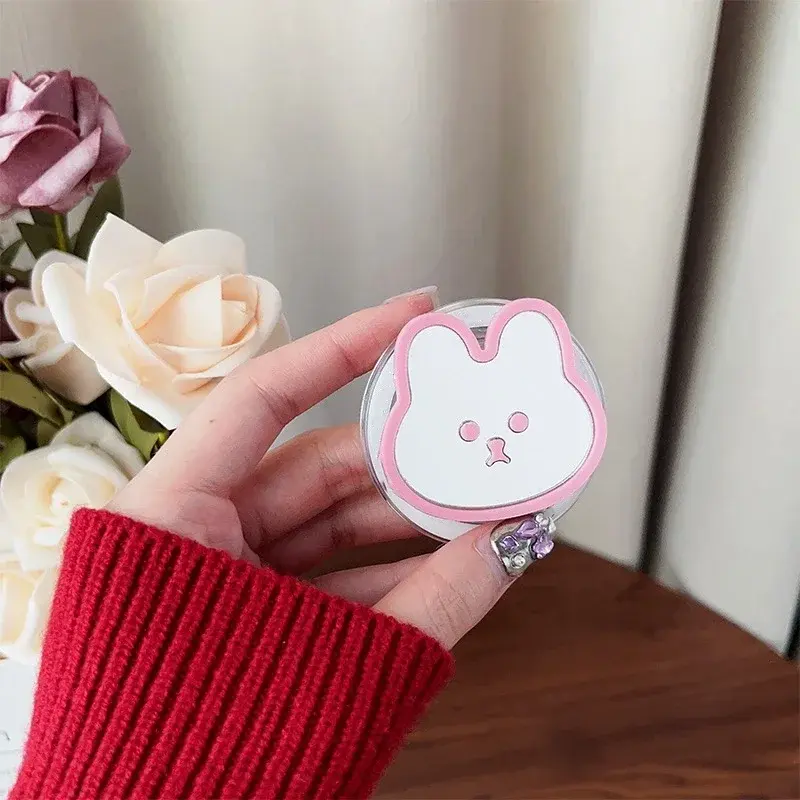 New Korea INS Cartoon Rabbit Magnetic Stand Holder Bracket Mobile Phone Case Cover For iPhone16 Samsung Magsafe Griptok Grip Tok