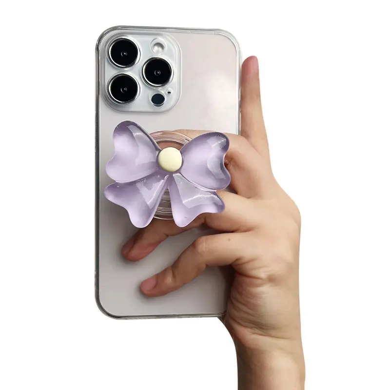 Cute Socket Talk Grip candy colored bow phone stand Lazy desktop folding stand small fresh bow phone grip