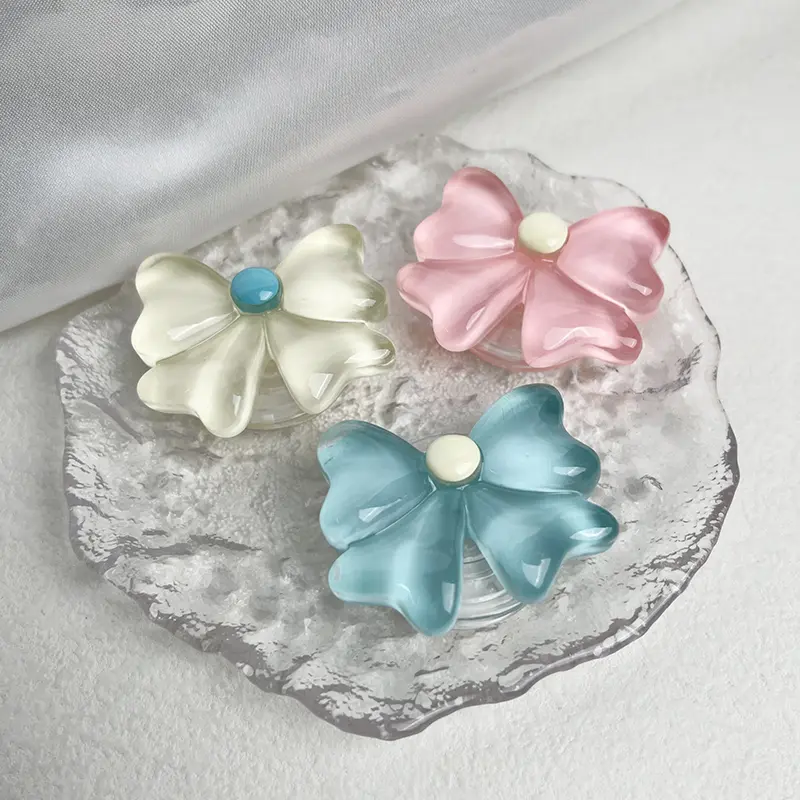 Cute Socket Talk Grip candy colored bow phone stand Lazy desktop folding stand small fresh bow phone grip
