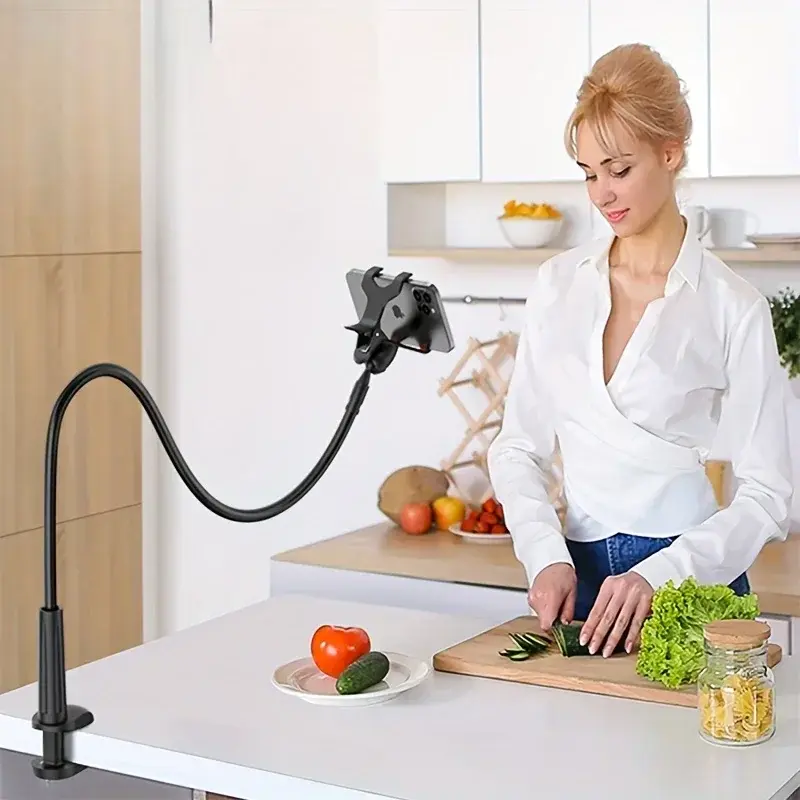 1-2PCS 138cm Cell Phone Holder with Handle Desktop Holder Bedside Extension Holder Creative Spiral Holder Straight Stands