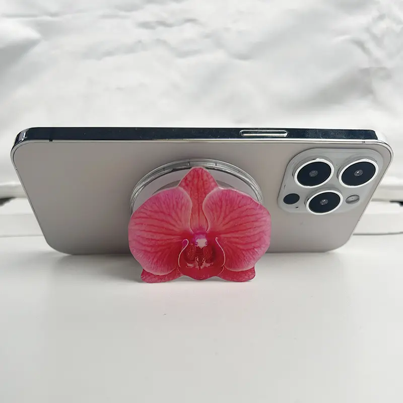 Cymbidium Mobile Phone Holder Magnetic Attraction Orchid Socket Grip For Magsafe IPhone Mac Samsung Safe Ring Finger Expanding