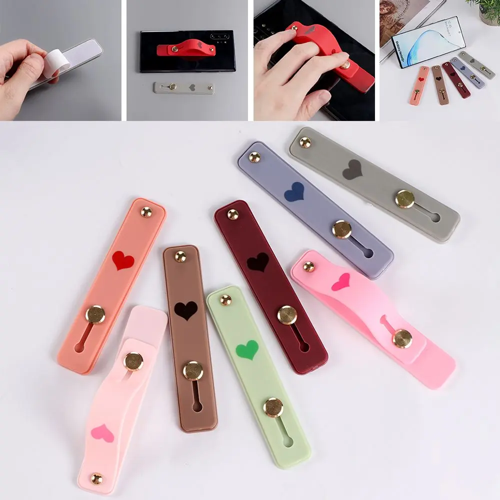Creative Grip Stand Candy Color Phone Holder Silicone Finger Ring Push Pull Bracket Universal Hand Band Phone Accessaries