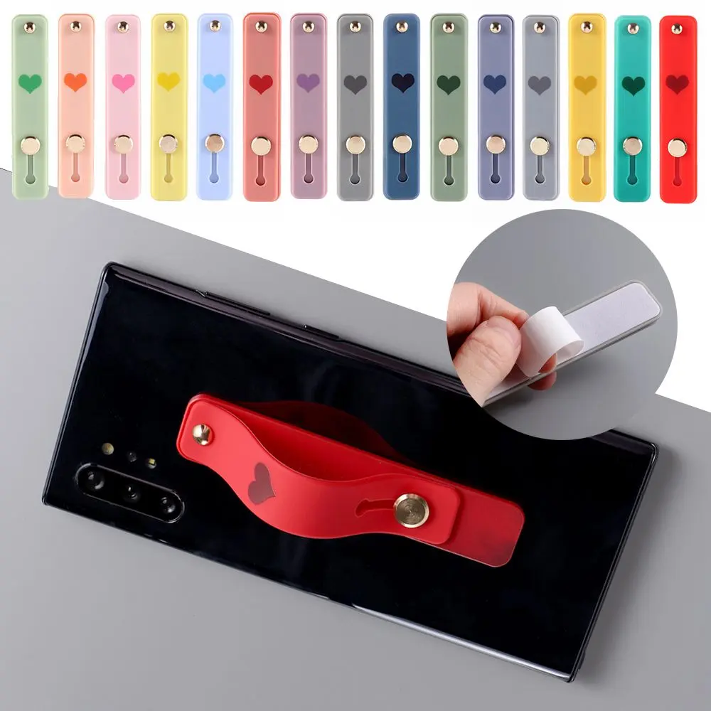 Creative Grip Stand Candy Color Phone Holder Silicone Finger Ring Push Pull Bracket Universal Hand Band Phone Accessaries