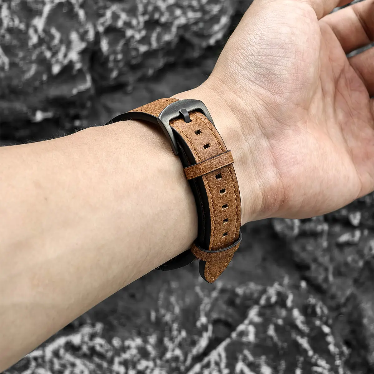 Leather Strap for Samsung Galaxy Watch 6 Classic 47mm 43mm 44mm Band No Gaps Bracelet Correa for Galaxy Watch 4 5 Pro Strap
