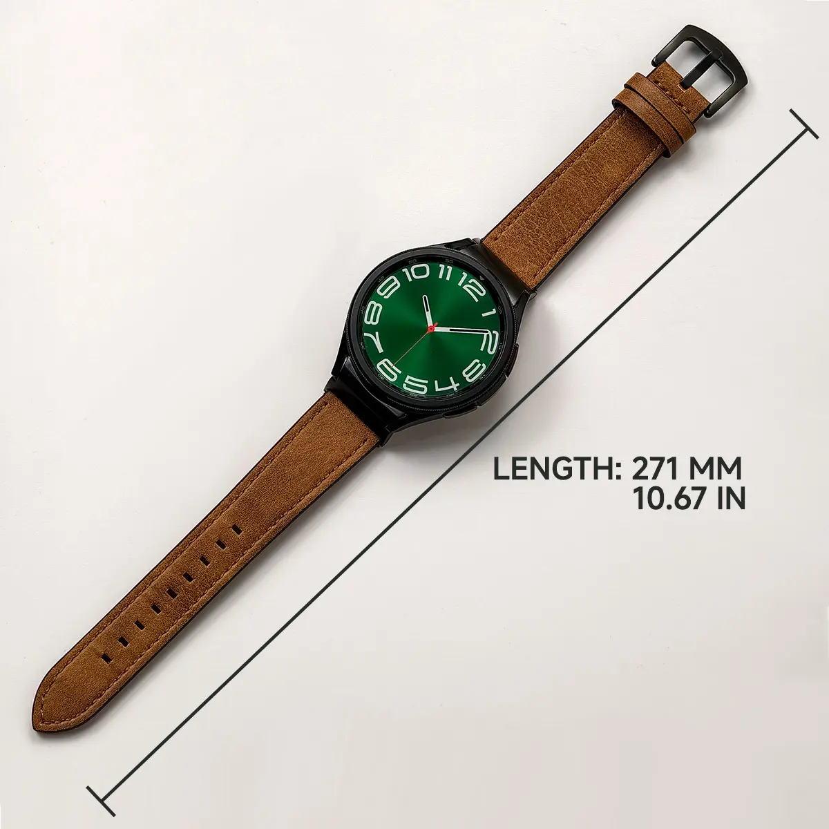 Leather Strap for Samsung Galaxy Watch 6 Classic 47mm 43mm 44mm Band No Gaps Bracelet Correa for Galaxy Watch 4 5 Pro Strap