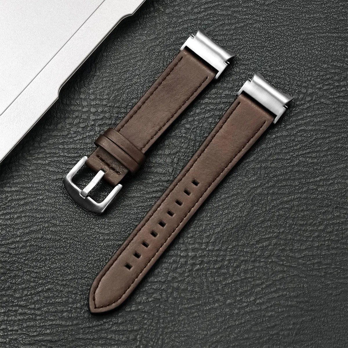 Leather Strap for Samsung Galaxy Watch 6 Classic 47mm 43mm 44mm Band No Gaps Bracelet Correa for Galaxy Watch 4 5 Pro Strap