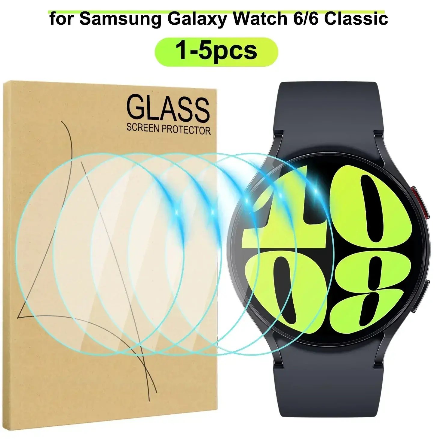 1-5pcs Tempered Glass for Samsung Galaxy Watch 7/FE 40mm 44mm HD Screen Protector Film Anti-Scratch