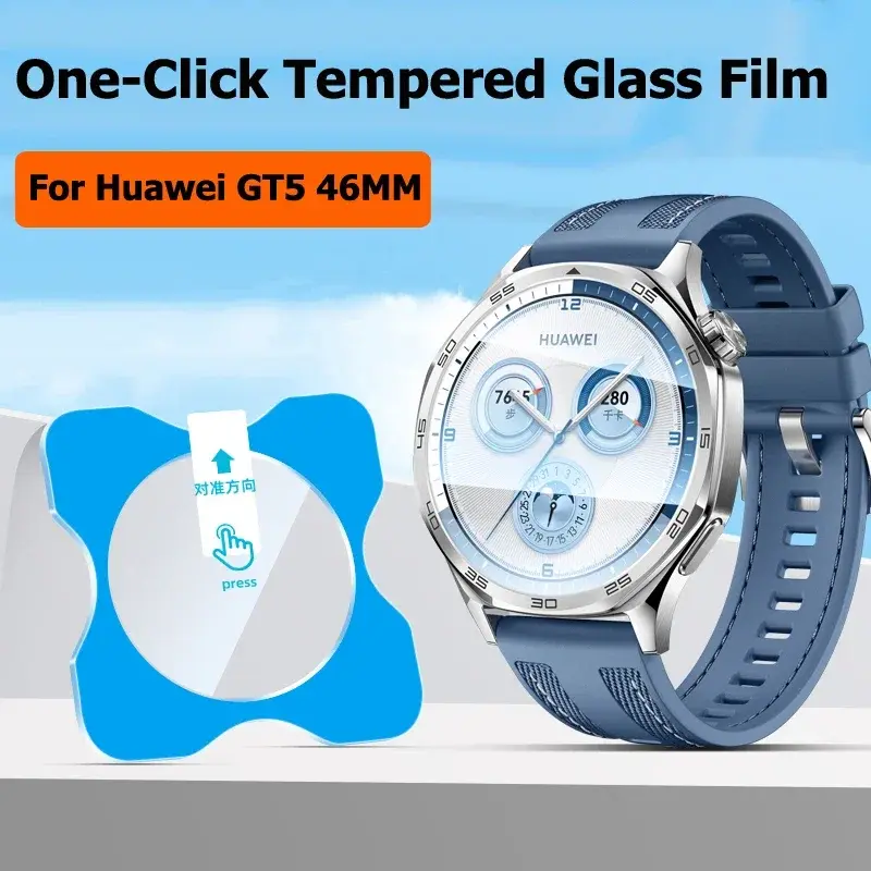 One-Click Tempered Glass For Huawei Watch GT5 Pro GT 5 46mm 42mm Easy Install Tool Premium Screen Protector For Huawei GT5 Glass