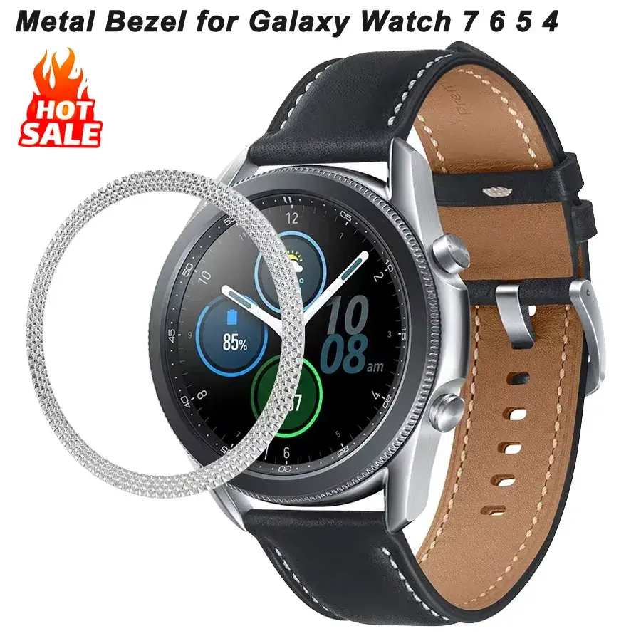 for Samsung Galaxy Watch7 6 5 4 Classic 43mm 47mm 42mm 46mm 40mm 44mm Metal Bezel Cover Ring Bumper Adhesive Case Watch3 41/45mm