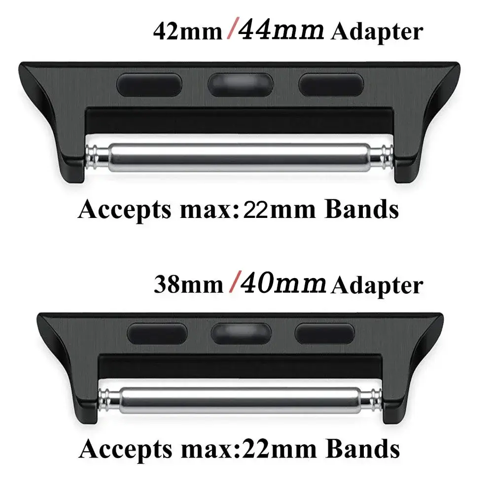 Connector Adapter for Apple Watch Series 6 40mm 49mm Band Connectors for Iwatch 44mm 45/41mm 46 Stainless Steel 10 8 7 SE 5 4 3