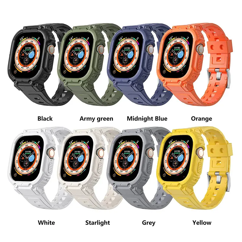 Band Case for Apple Watch Ultra 2 49mm 44mm 41mm 40mm Bracelet TPU for Iwatch 9 7 8 6 5 4 Wristband Sport Strap Accessories