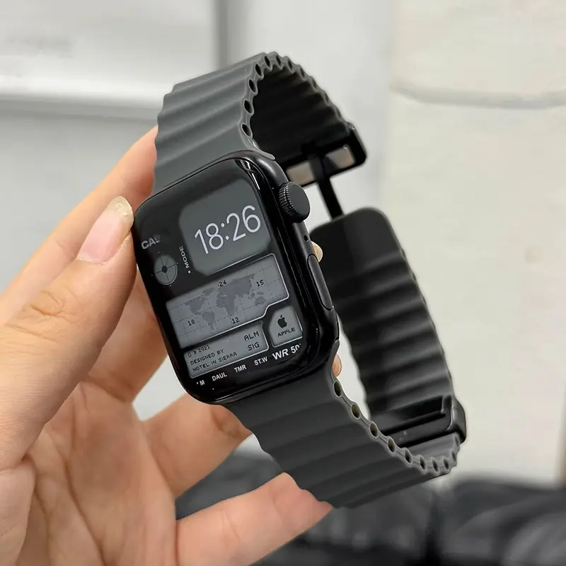 Ocean for Apple Watch Ultra Band 49mm 46mm 45 44mm 40 41mm 42mm Magnetic Strap Silicone correa Bracelet iWatch Series 10 9 8 7 6