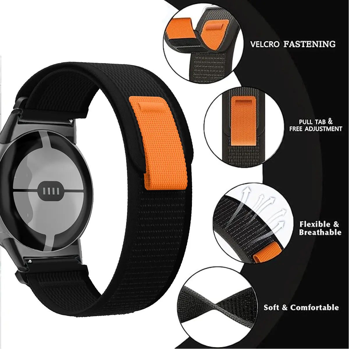 Trail loop for Google Pixel Watch 3 45mm Bracelet Watchband Accessories Nylon Wrist Replacement Strap for Pixel Watch1/2/3 41mm