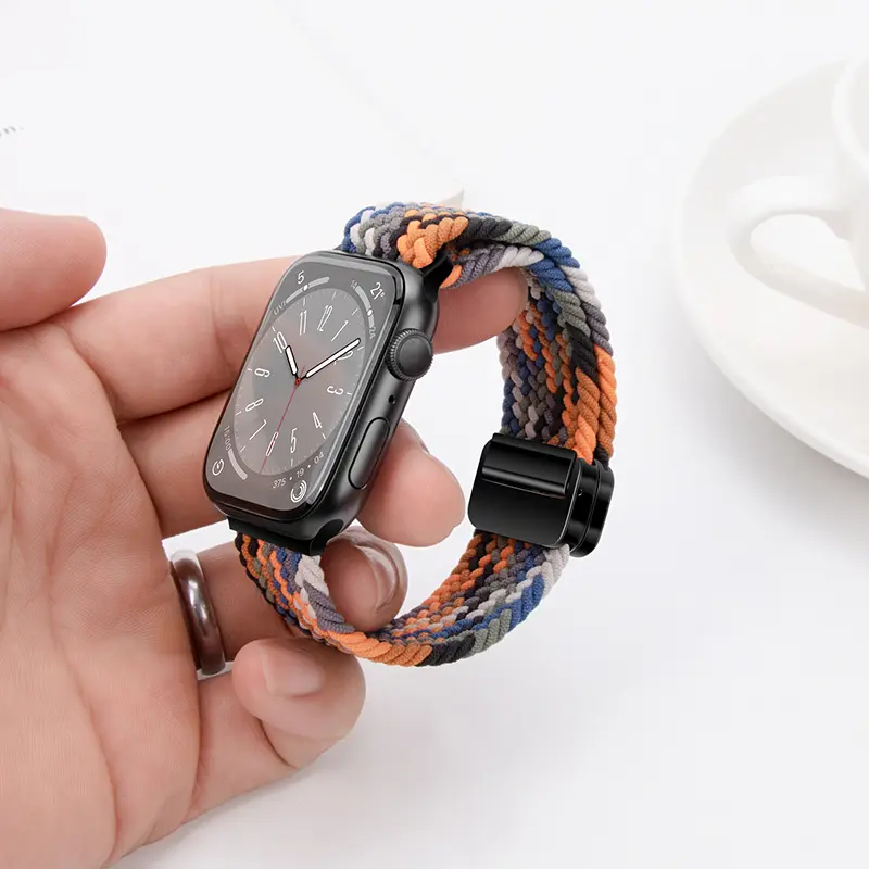 Nylon Braided Loop Strap For Apple Watch Band Ultra 2 49mm 9 8 7 41mm 45mm 6 5 4 SE 44/40mm Elastic Bracelet iWatch 10 46mm 42mm