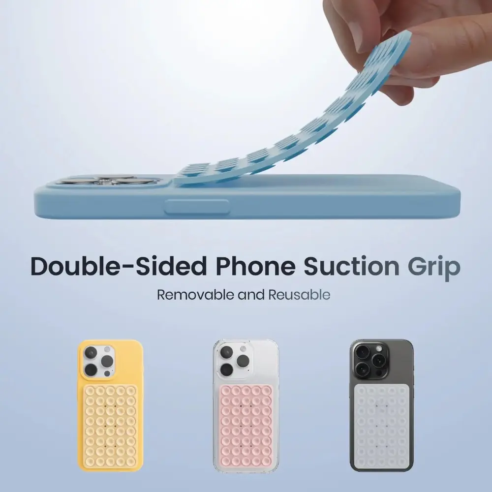 Silicone Suction Pad Double Sided For Mobile Phone Fixture Suction Cup Backed Adhesive Silicone Rubber Fixed Sucker Pad