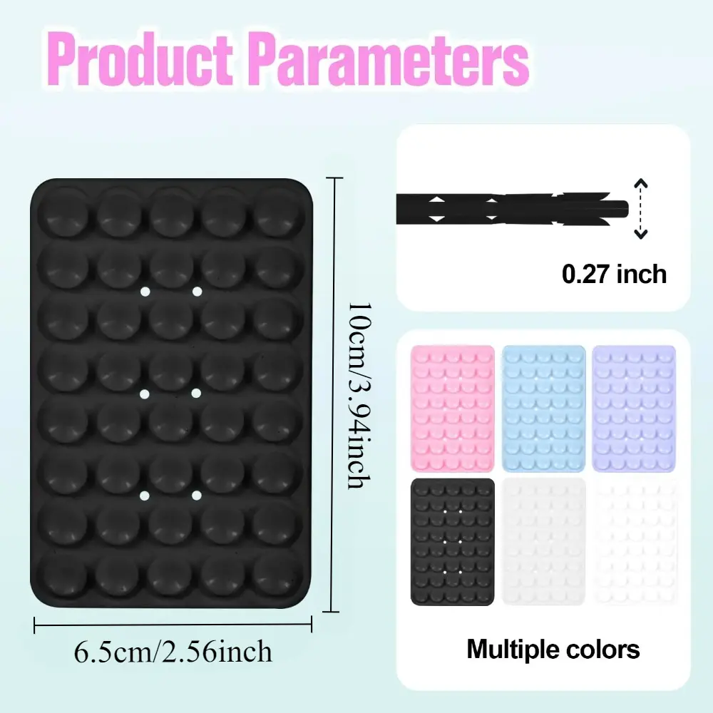 Silicone Suction Pad Double Sided For Mobile Phone Fixture Suction Cup Backed Adhesive Silicone Rubber Fixed Sucker Pad