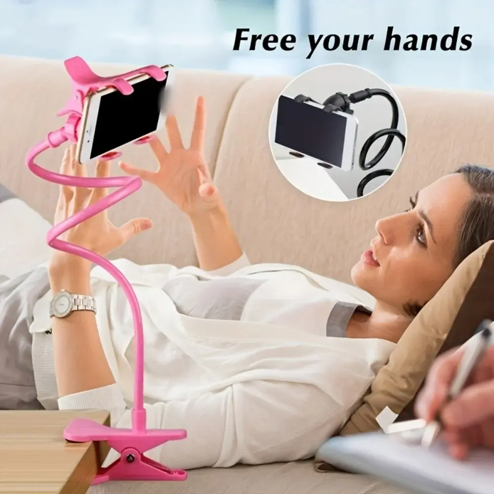 360 Rotate Clip Mobile Phone Holder Stand Portable Flexible Lazy Bed Desktop Bracket Smartphones Desk Mount Stand Base Support