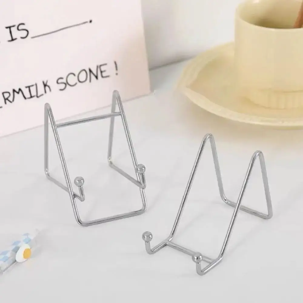 Portable Metal Flat Support Ins Style Silver Desktop Support Book Reading Stand Mobile Phone Support Desktop Ornaments