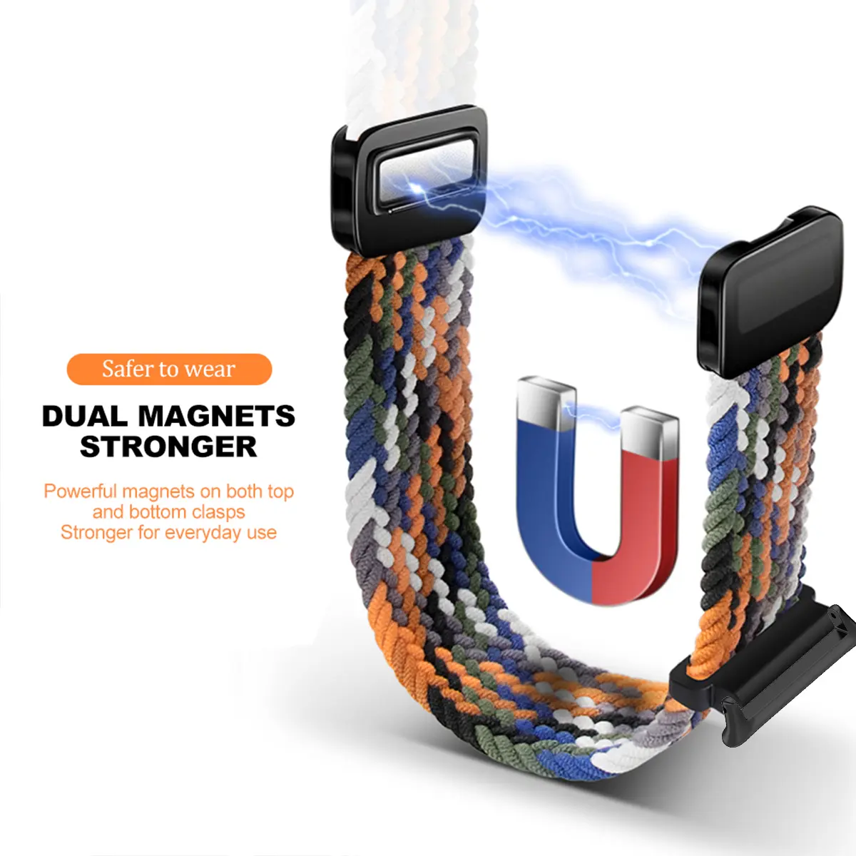 Magnetic Braided Nylon Loop Band for Xiaomi Redmi Watch 4 5 Strap Adjustable Sport Replacement Correa Bracelet Mi Band 9 8 Pro