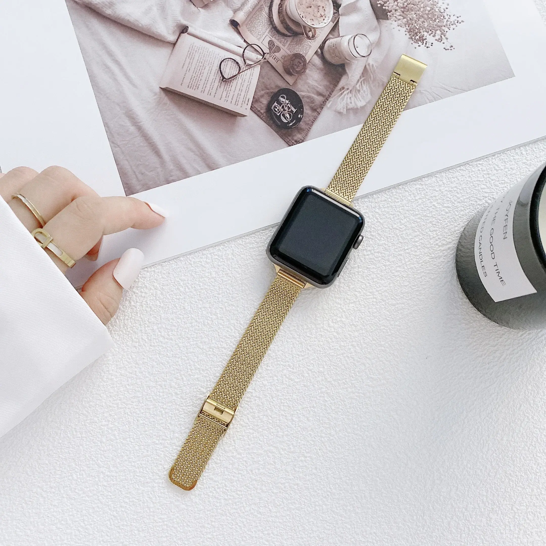 New Bracelet Metal Band for Apple Watch 10 9 8 7 6 SE 5 4 44 45 49MM Ultra Stainless Steel Milanese Strap for iwatch 42MM 46MM
