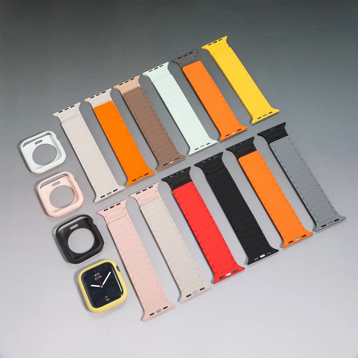 Magnetic Strap+Silicone Case for Apple Watch Band Ultra 2 49mm 46mm 45mm 44mm 42mm 41mm 40mm TPU Cover Iwatch 10 9 8 7 6 SE 5 4