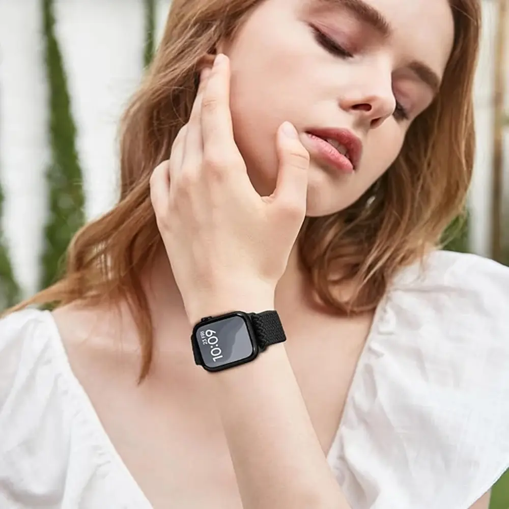Braided Loop Strap For Apple Watch Band 42/46mm 45/41mm 38/40mm 44mm 49mm Nylon Solo Bracelet iWatch series 10 9 se 8 7 6 Ultra2