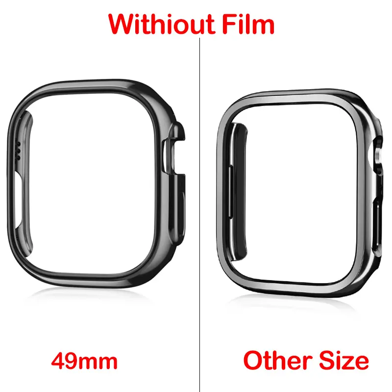 Shockproof Gold PC Case Protective Cover for Apple Watch Series 10 9 8 7 6 5 4 3 2 1 Ultra 49mm 45mm 41 46 42mm No Screen Glass