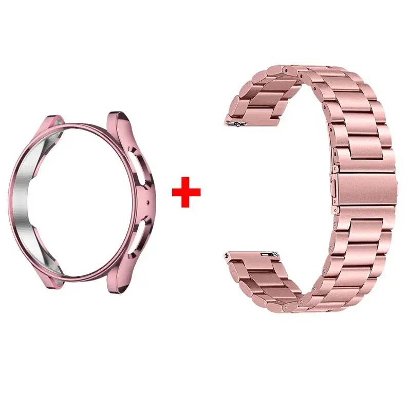 Band+Case for Samsung Galaxy Watch 6 5 4 44 40mm 4/6 Classic 46 42mm Stainless Steel Bracelet Galaxy Watch 3 5 Pro 41 45mm Strap