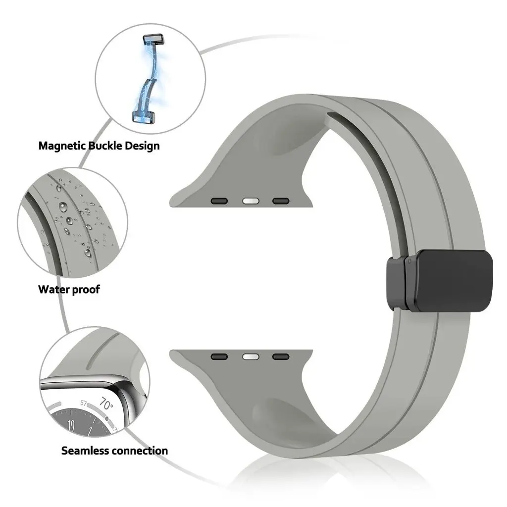 Magnetic Strap For Apple watch ultra band 49mm 45 mm Silicone Bracelet iWatch Series 7 8 se 6 5 3 44mm 45mm 40mm 41mm 42mm 38mm