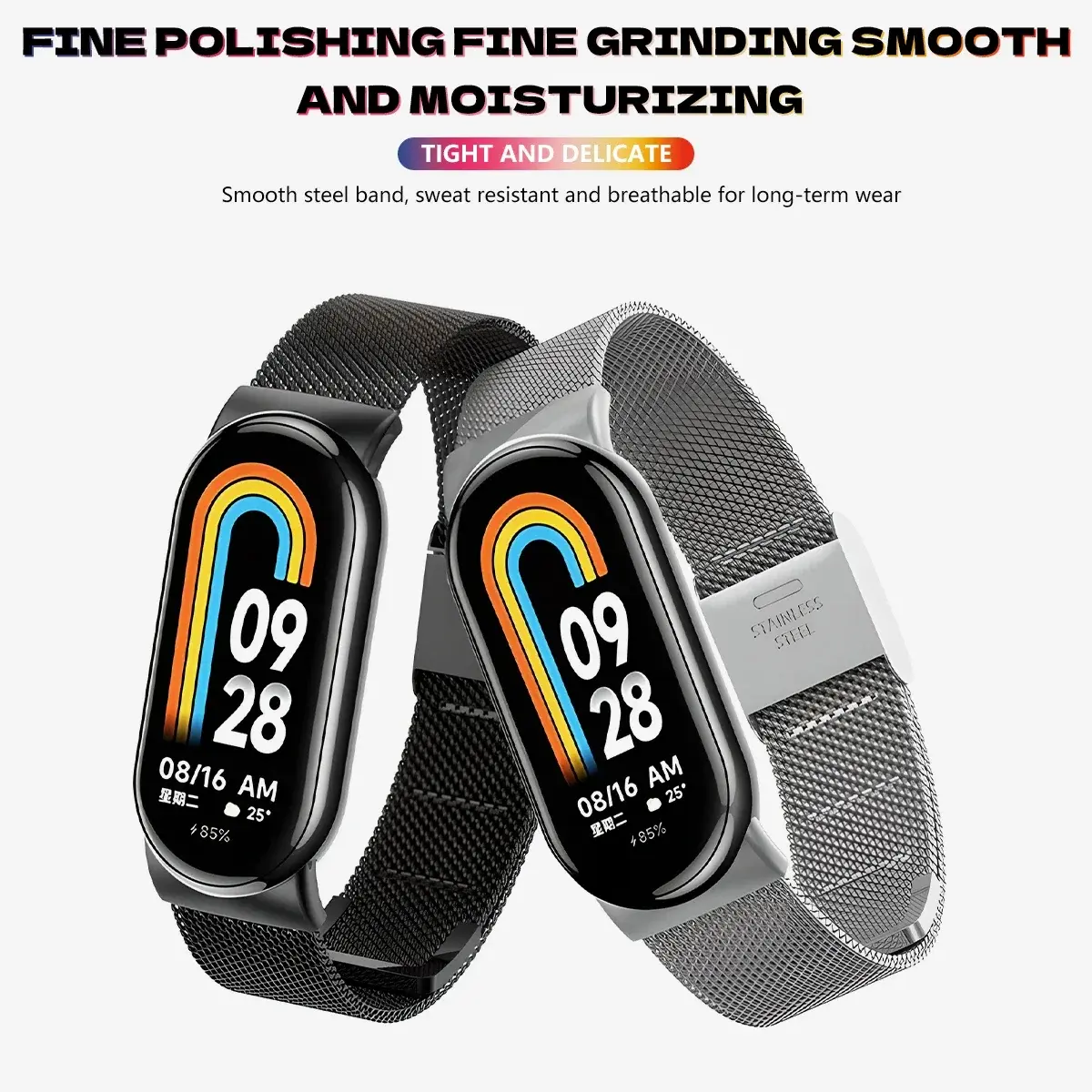 Stainless Steel Strap for Xiaomi Mi 9 8 Band Metal Milanese Bracelet on Mi Band 8 Wristband for Mi Band 9 8 Strap Accessories