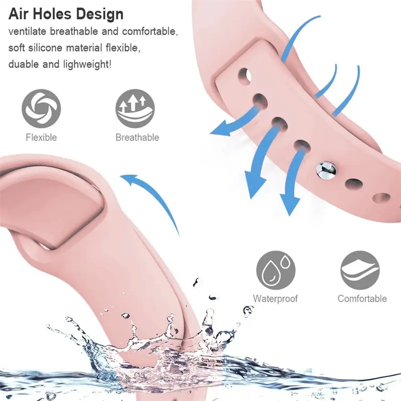Silicone Strap For Apple Watch Band 46mm 40mm 44mm 49mm 45mm 41mm 38mm 42mm 44 mm Bracelet iWatch Series 10 9 8 7 6 SE Ultra 2