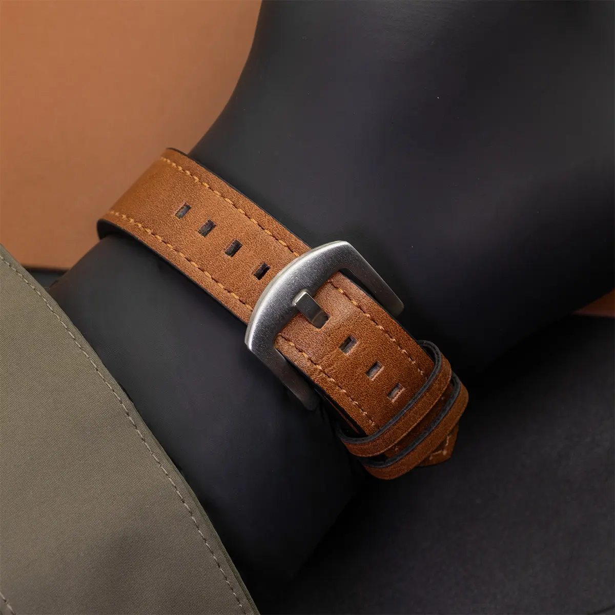 20 22mm Leather Strap for Samsung Galaxy Watch for Men Women Breathable Quick Release Watchband Replacement Belt Universal band