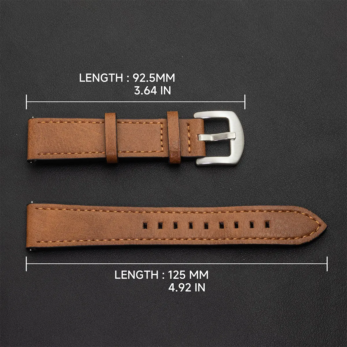 20 22mm Leather Strap for Samsung Galaxy Watch for Men Women Breathable Quick Release Watchband Replacement Belt Universal band