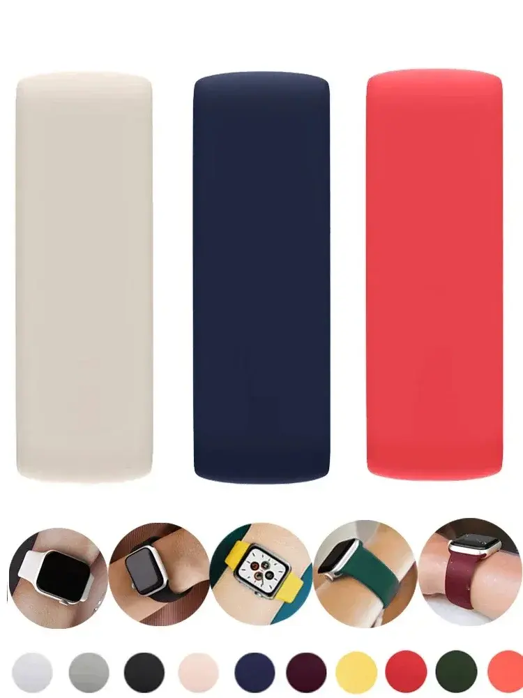 Solo Loop silicone for apple Watch Band 46mm 44mm 45mm 41mm 49mm 38mm 42mm belt bracelet iwatch series 10 9 8 7 6 ultra 2 strap